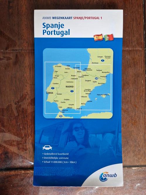 ANWB Wegenkaart Spanje/Portugal, Auto diversen, Autonavigatie, Zo goed als nieuw, Ophalen of Verzenden