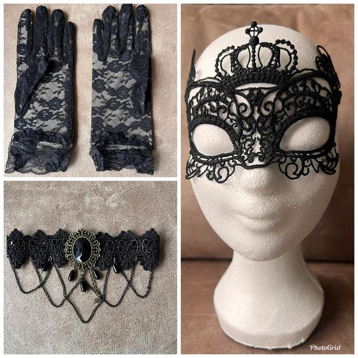 Halloween Verkleedset: Ketting, Masker & Handschoenen, Kleding | Dames, Carnavalskleding en Feestkleding, Nieuw, Accessoires, Halloween