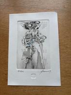 Vrije grafiek van Hedwig Pauwels - Vrouw met appel, Antiek en Kunst, Ophalen of Verzenden