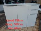Witte kastje met deuren en 2 lades, Ophalen, Gebruikt