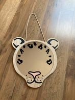 Panter spiegel blank hout/glas, Minder dan 50 cm, Rond, Ophalen of Verzenden, Zo goed als nieuw