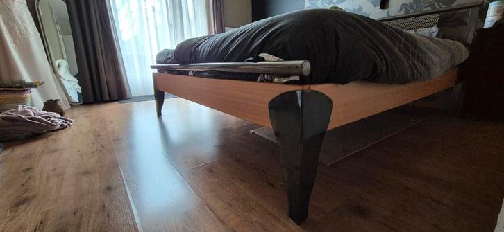 Tweepersoonsbed Auping, Huis en Inrichting, Slaapkamer | Bedden, Gebruikt, Tweepersoons, 140 cm, 200 cm, Metaal, Grijs, Ophalen