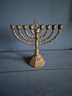 Antieke Chanoeka kandelaar - 9 armen, Antiek en Kunst, Ophalen of Verzenden, Koper of Brons