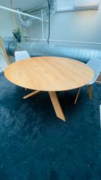 Zware Ronde houten tafel met 3 poot, Gebruikt, Ophalen of Verzenden, 75 cm of meer, Chique
