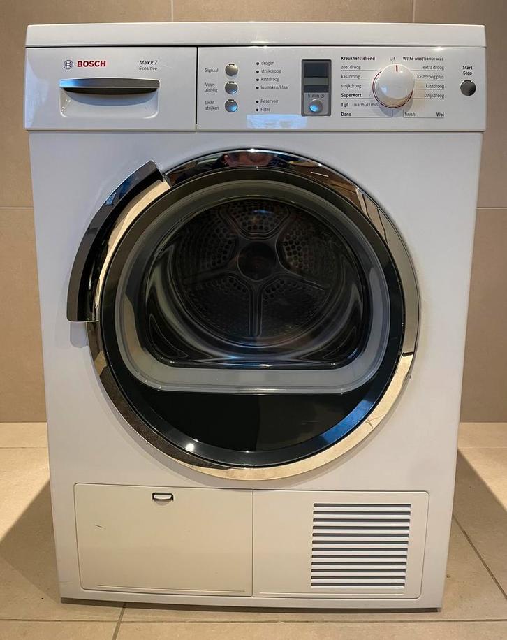 Bosch maxx 7 sensitive, Witgoed en Apparatuur, Wasdrogers, Condens, Voorlader, 6 tot 8 kg, Anti-kreukfase, Wolprogramma, Ophalen