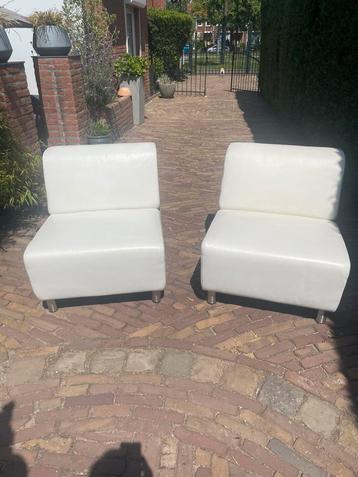 Lederen binnen fauteuils 2 stuks wit beschikbaar voor biedingen