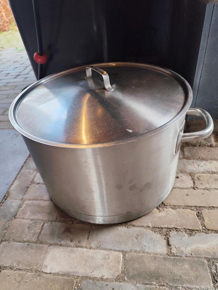 Grote Horeca Pan - Ø45cm, 30cm h. 45 liter, Huis en Inrichting, Keuken | Potten en Pannen, Gebruikt, Kookpan of Snelkookpan, Rvs
