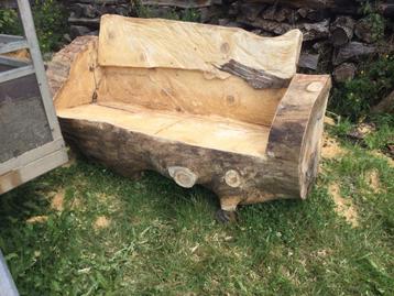 Tuinbank uit massieve spar stam (houffalize)130cm beschikbaar voor biedingen