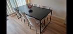 Zwarte houten eettafel mental frame, Huis en Inrichting, Ophalen, 200 cm of meer, 50 tot 100 cm, Zo goed als nieuw