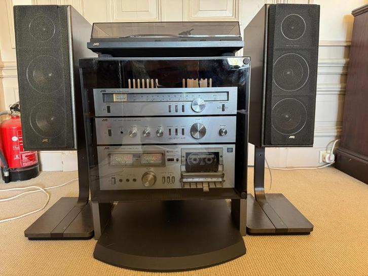 Vintage JVC Stereotoren platenspeler cassettedeck boxen, Audio, Tv en Foto, Stereo-sets, Gebruikt, Cassettedeck, Tuner of Radio