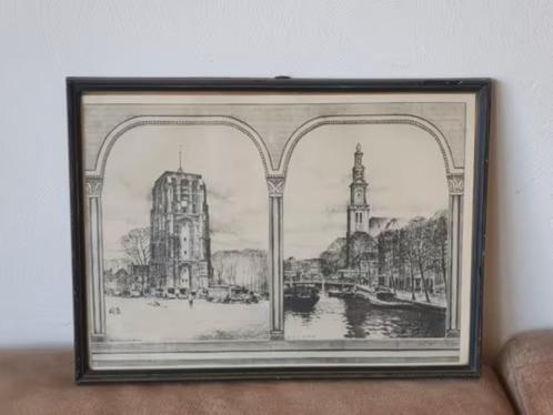 litho Bouke v d Sloot Oldehove leeuwarden Westerkerk A'dam, Antiek en Kunst, Kunst | Litho's en Zeefdrukken, Ophalen