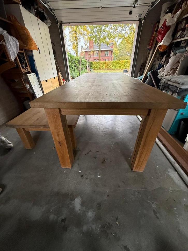 Massief Eikenhouten Tafel groot en klein, Huis en Inrichting, Tafels | Eettafels, Gebruikt, 50 tot 100 cm, 150 tot 200 cm, Vijf personen of meer