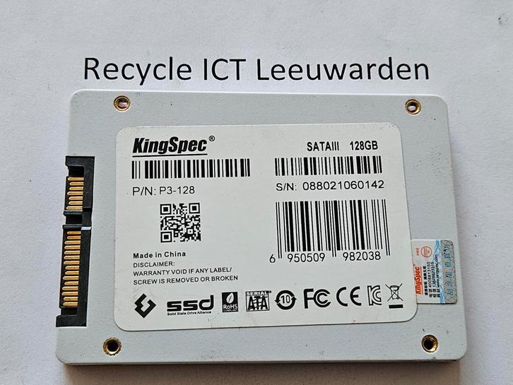 Kingspec 128gb laptop ssd hdd hardeschijf p3-128, Computers en Software, Harde schijven, Gebruikt, Laptop, Intern, SSD, SATA, Ophalen of Verzenden