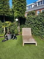Zwaar eiken of teak houten ligbed ligstoel daybed, Ophalen, Gebruikt, Hout