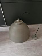 Taupe metalen hanglamp, 45cm, Huis en Inrichting, Lampen | Hanglampen, Ophalen, Gebruikt, Industrieel, Metaal