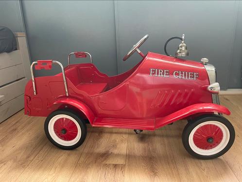 Metalen trapauto brandweer, Kinderen en Baby's, Speelgoed | Buiten | Voertuigen en Loopfietsen, Gebruikt, Trapvoertuig, Ophalen