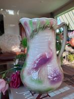 Franse brocante barbotine vaas pitcher St Clement vogel, Antiek en Kunst, Ophalen of Verzenden