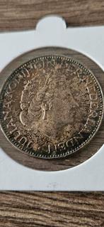 Zilveren rijksdaalder 1961 met klop wapen Zeeland, Koningin Juliana, Zilver, Ophalen of Verzenden, Losse munt