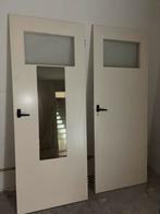 Binnendeur met glas, crème wit, 4 stuks, Ophalen, Gebruikt, 80 tot 100 cm, Binnendeur