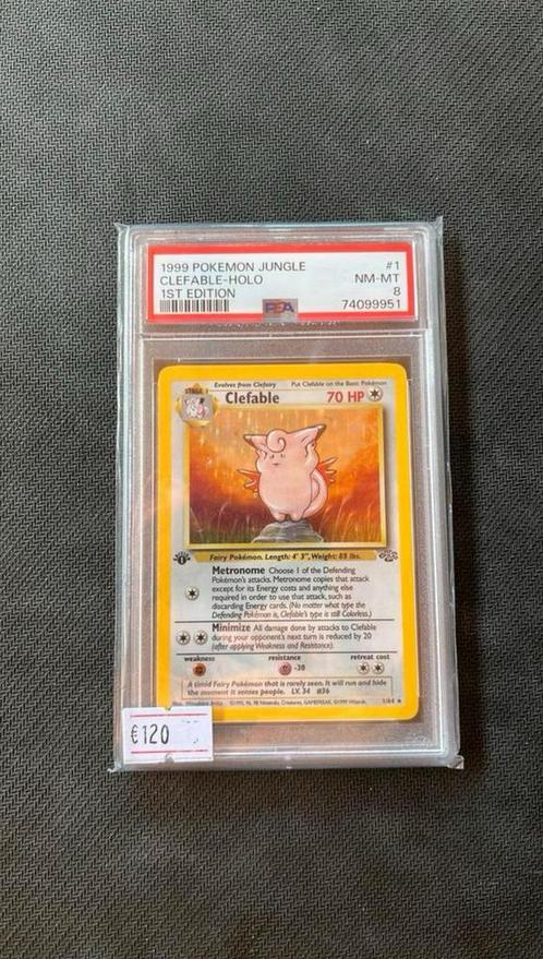 Clefable - Jungle. 1st edition, Hobby en Vrije tijd, Verzamelkaartspellen | Pokémon, Zo goed als nieuw, Losse kaart, Ophalen of Verzenden