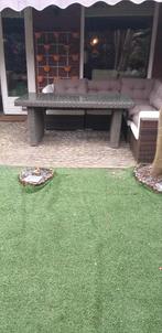 Prachtige Wicker tuintafel met glasplaat KOOPJE!!!, Ophalen, Gebruikt, Rechthoekig, Wicker