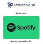 Spotify Premium Tegoed €30 Account Upgrade, Cadeaubon, Overige typen, Eén persoon