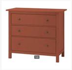 Houten Ikea Hemnes ladenkast/commode rood gebeitst, Gebruikt, 50 tot 70 cm, Ophalen of Verzenden, 100 cm of meer