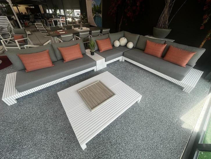 Showroom sale, Tuin en Terras, Tuinsets en Loungesets, Nieuw, Loungeset, Aluminium, 7 zitplaatsen, Bank, Ophalen