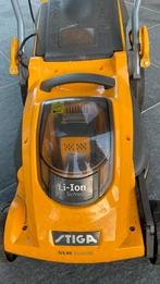 Stiga accu grasmaaier met opvangbak, Tuin en Terras, Grasmaaiers, Ophalen, Gebruikt