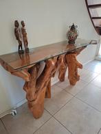 Bali Dressoir - 151cm breed, uniek design, Ophalen, 25 tot 50 cm, Rechthoekig, Glas