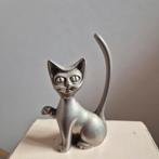 Vintage Kat Ringhouder / Ring Opberger, Ophalen of Verzenden, Gebruikt, Zilver, Dame