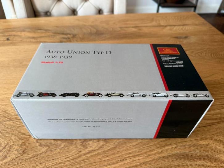 1:18 Auto Union Typ D 1938-1939 CMC M-027, Hobby en Vrije tijd, Modelauto's | 1:18, Nieuw, Auto, Overige merken, Ophalen of Verzenden