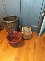 3 rieten manden, verschillende grote, Huis en Inrichting, Ophalen, Mand, Zo goed als nieuw, Riet