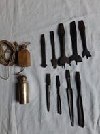 Heel oud apart timmerman gereedschap o.a schietlood, Antiek en Kunst, Antiek | Gereedschap en Instrumenten, Ophalen of Verzenden