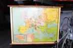 (Nr.476) Oude schoolkaart van Europa, Antiek en Kunst, Antiek | Schoolplaten, Ophalen, Aardrijkskunde