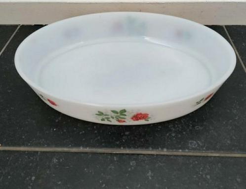 Ovenschaal,RETRO,ACROPOL FRANCE,wit,vuurvast,Vintage,bloem, Huis en Inrichting, Keuken | Keukenbenodigdheden, Nieuw, Ophalen of Verzenden