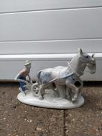 Gerold Bavaria Porselein Beeld - Boer met Paarden, Antiek en Kunst, Verzenden