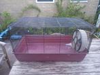 Hamsterkooi met rode bak 84 x 48 cm groot, Kooi, Gebruikt, Hamster, 75 tot 110 cm