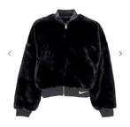 Nike Fake Fur Jas, Maat 38/40 (M), Zwart, Nike, Ophalen of Verzenden