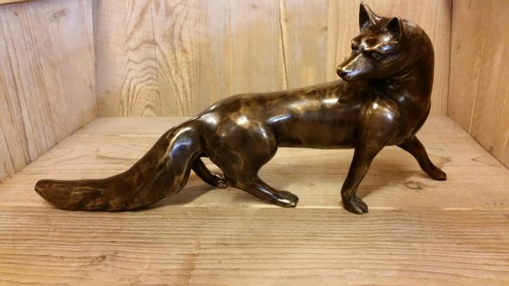 VOS / 40 cm breed / bronzen beeld, Verzamelen, Dierenverzamelingen, Nieuw, Beeldje of Figuurtje, Ophalen of Verzenden