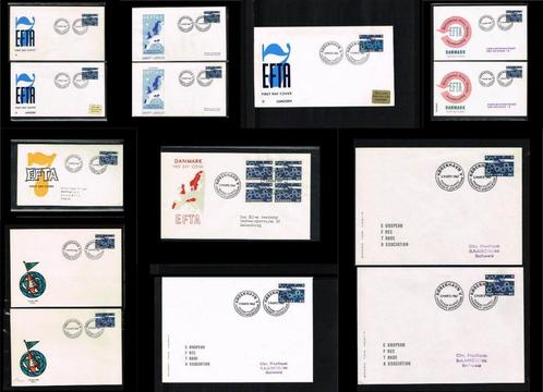 Uitzoeken FDC's Europa meelopers: EFTA, Postzegels en Munten, Postzegels | Eerstedagenveloppen, Onbeschreven, Europa, Ophalen of Verzenden