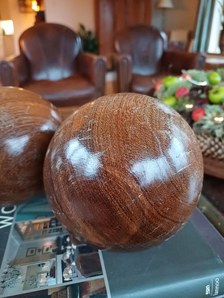 Franse Brocante Houten Ballen - Decoratief zwaar massief, Antiek en Kunst, Curiosa en Brocante, Ophalen of Verzenden