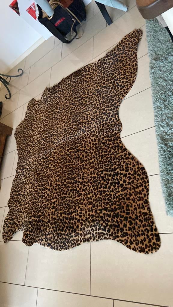 Prachtige Koeienhuid met Luipaardprint – 160 x 150 cm, Bruin, 120 cm of meer, Leer of Kunstleer, Nieuw