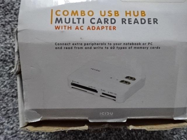ICIDU Combo USB Hub & Card Reader, Computers en Software, Dockingstations, Zo goed als nieuw, USB-hub, Harde schijf, Laptop, Tablet