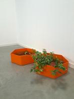 Oranje kunststof bloembak plantenbak, Kunststof, Gebruikt, Minder dan 30 cm, Ophalen of Verzenden