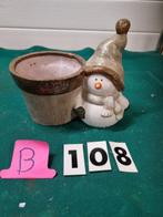 bloempot met sneeuwpop [b108], Diversen, Kerst, Ophalen of Verzenden