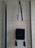 Schoudertas crossbodytas festivaltasje zwart veganleather, Ophalen of Verzenden, Zo goed als nieuw, Zwart, Schoudertasje