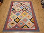 Handgeweven oosterse wollen kelim 202x149, Info@SlatsAntiek.nl, 100 tot 150 cm, Vof Slats Antiek, Ophalen of Verzenden
