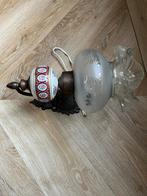 Vintage Wandlamp met Glas en Bloemenmotief, Ophalen, Gebruikt, Glas