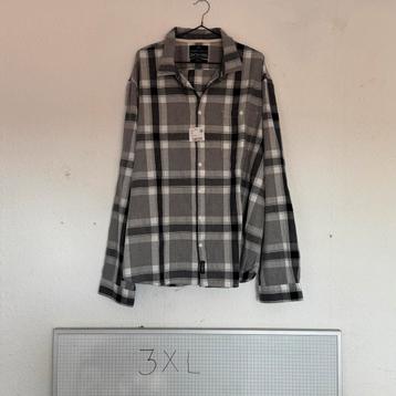 3XL Angelo Litrico Overhemd Grijs-zwart Geruit Lange Mouwen beschikbaar voor biedingen
